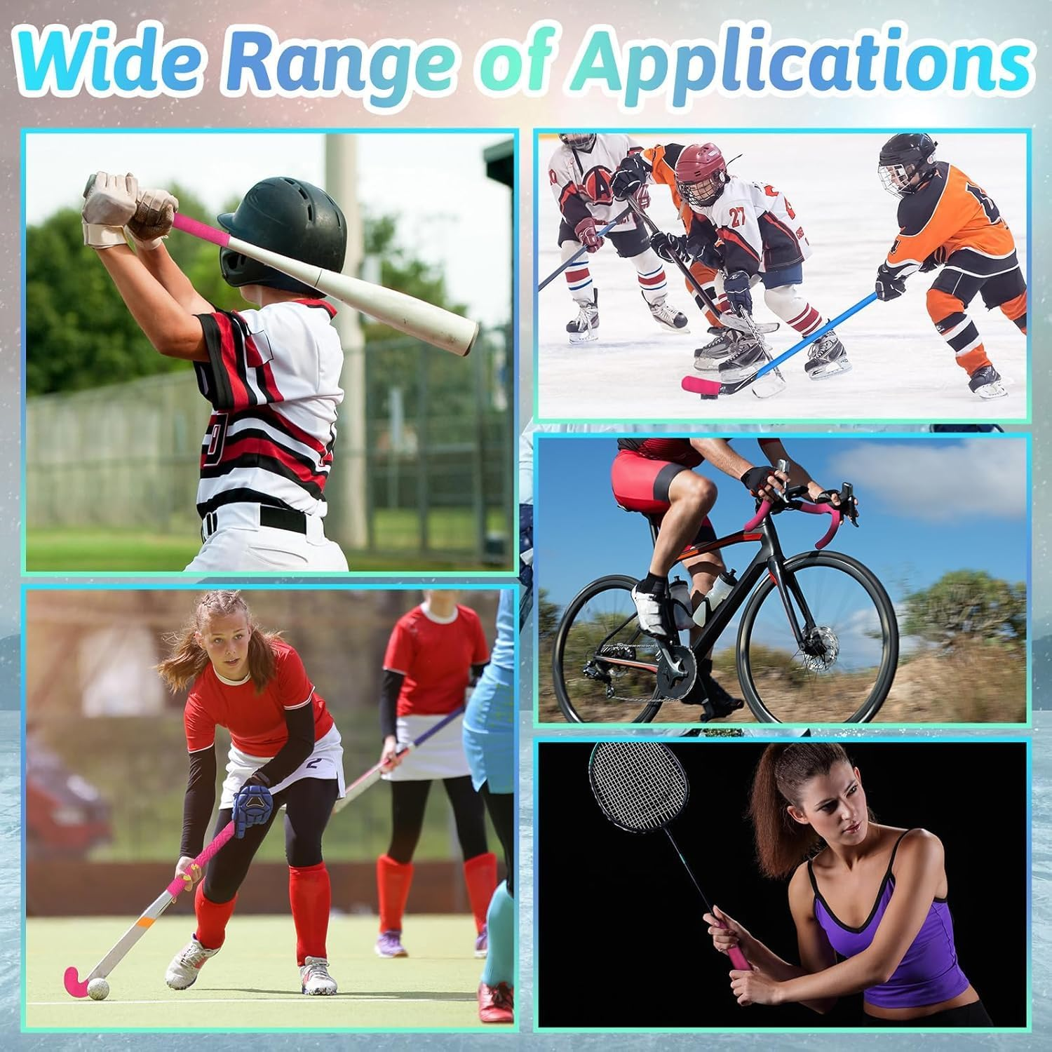 Anti-Slip Hockey Sticks Tape, 2Roll Sports Ice Hockey Grip Wrap Tapes,Non-Slip Ice Hockey Racket Tape,Non-Slip Grip Tapes Sports Tapes Ice Hockey Grip Tape, Red