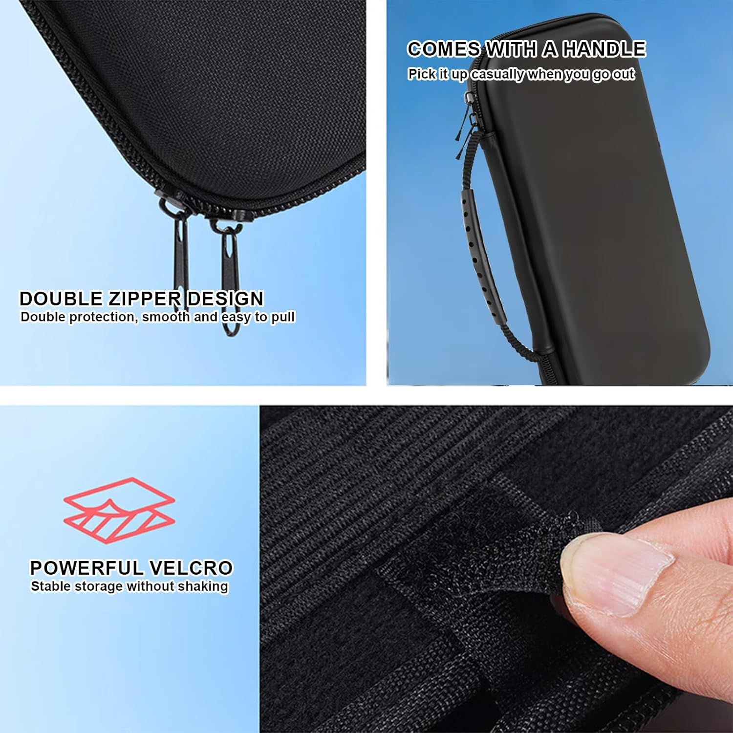 LEZOOY Switch 2 2025 Hard Shell Portable Case Switch 2 Travel Case with Ten Card Slots Large Capacity Accessory Bag for the Console and Its Accessories Black image number 4