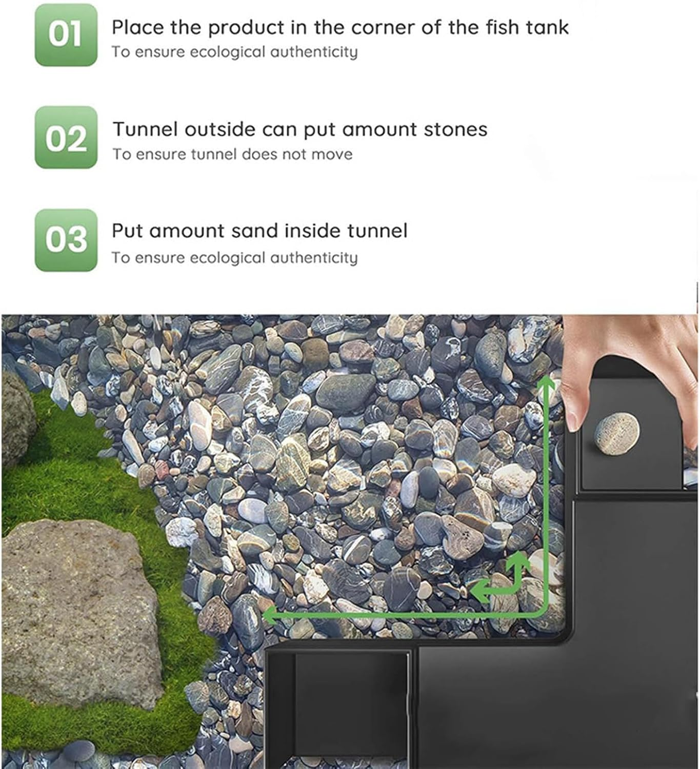 Fish Tunnel, Aquarium Caves and Hides, Viewing Shelter Hiding, Safe Resting Habitat, Ideal for Shrimp Breeding, Freshwater, Saltwater Tanks Pet Enrichment, 12.5X12.5X5.7Cm image number 1