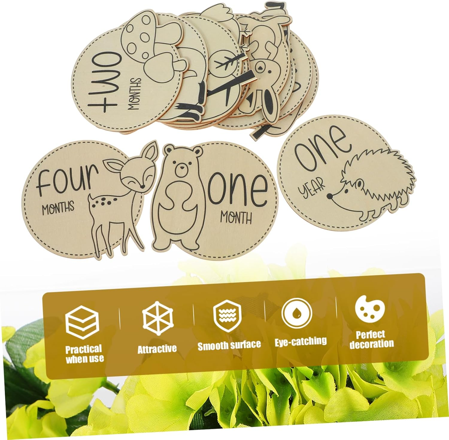 Healifty 12Pcs Animal Themed Milestone Cards Milestone Markers for Newborn Growth Photography for First Year Shower image number 5
