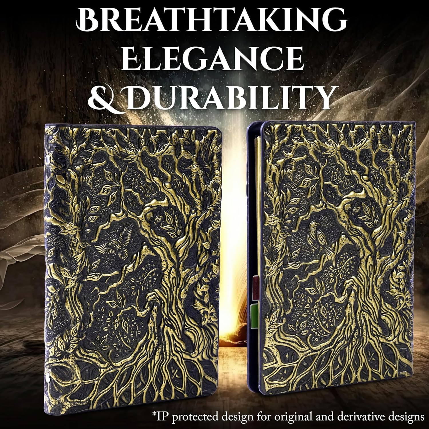 DND Notebook Journal Refillable Binder - A5 Story Forge 400 Pages (200 Sheets) with Breathtaking 3D Tree of Life Design - Perfect for Dungeons and Dragons (D&D) with Bonus Tabs and Ruler (Bronze) - Bronze image number 5