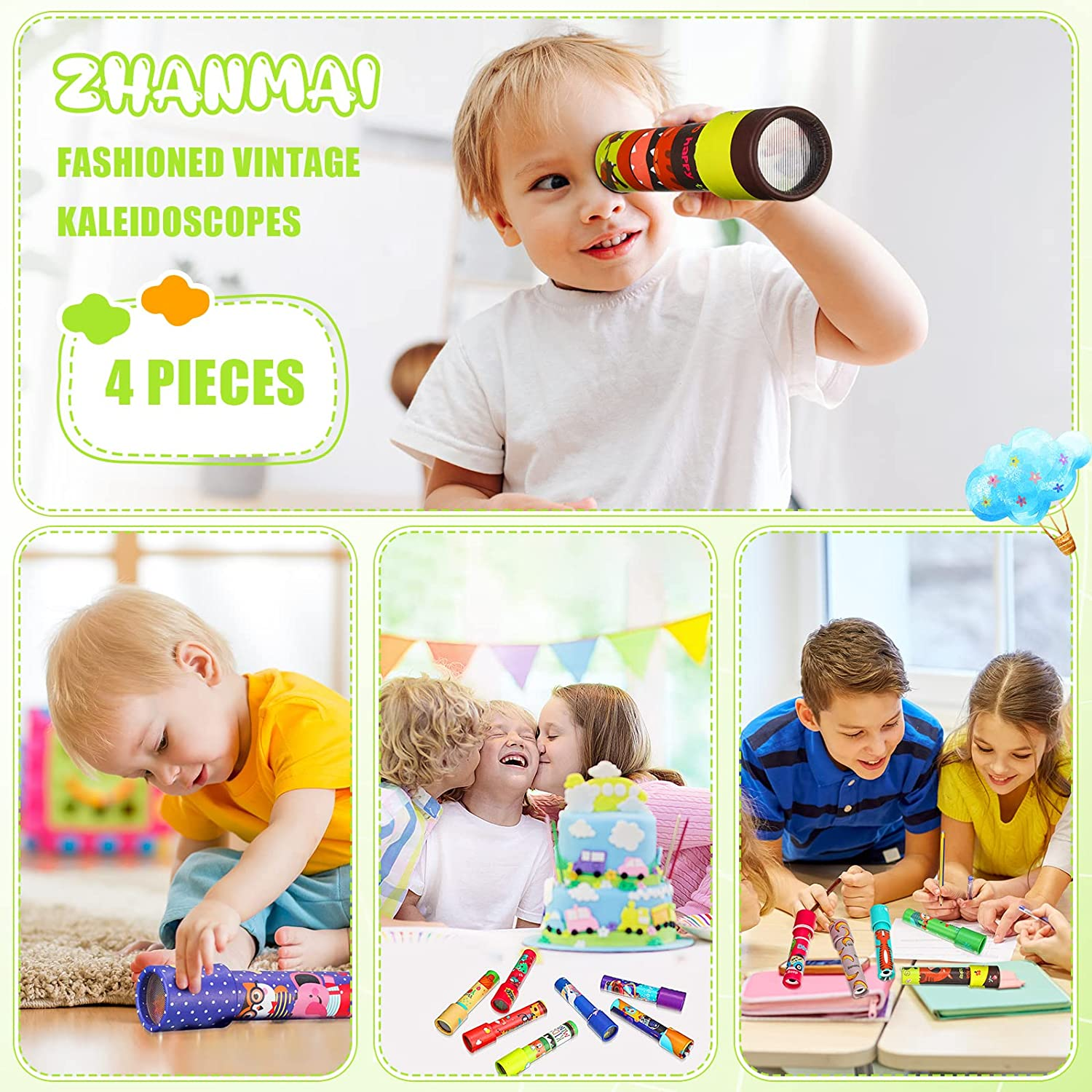 30 Pcs Classic Kaleidoscope Educational Kaleidoscope Toy Return Gift Vintage Educational Toys Party Bag Fillers School Classroom Prizes for Adults and Teens Party Favors, Random Styles (Double Style) image number 3