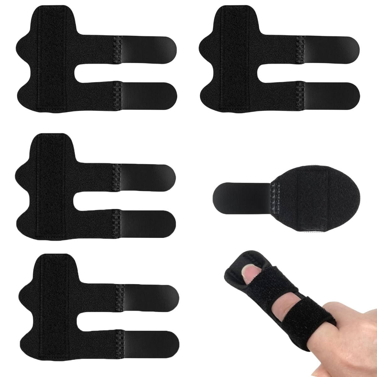 ZANZER 4Pcs Finger Splints, Finger Straightening Brace for Arthritis Finger Support for Trigger Broken and Strained Fingers (4, Pale Pink+Dark Gray+Red+Azure)