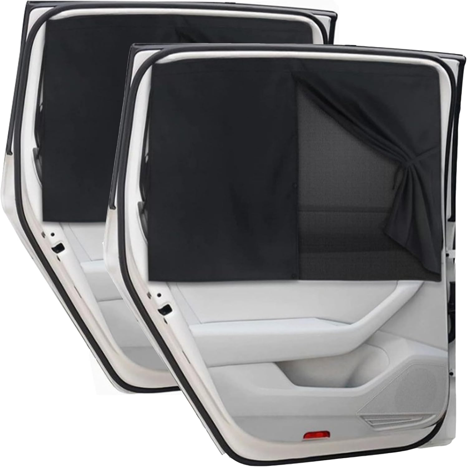 2 Pack Magnetic Car Window Shades - 28X18.7 Inch Dual Layer Sunshade,Universal Blackout & See-Through for Baby/Kid/Pet Protection (10 Strong Magnets,Side/Rear Window) image number 5