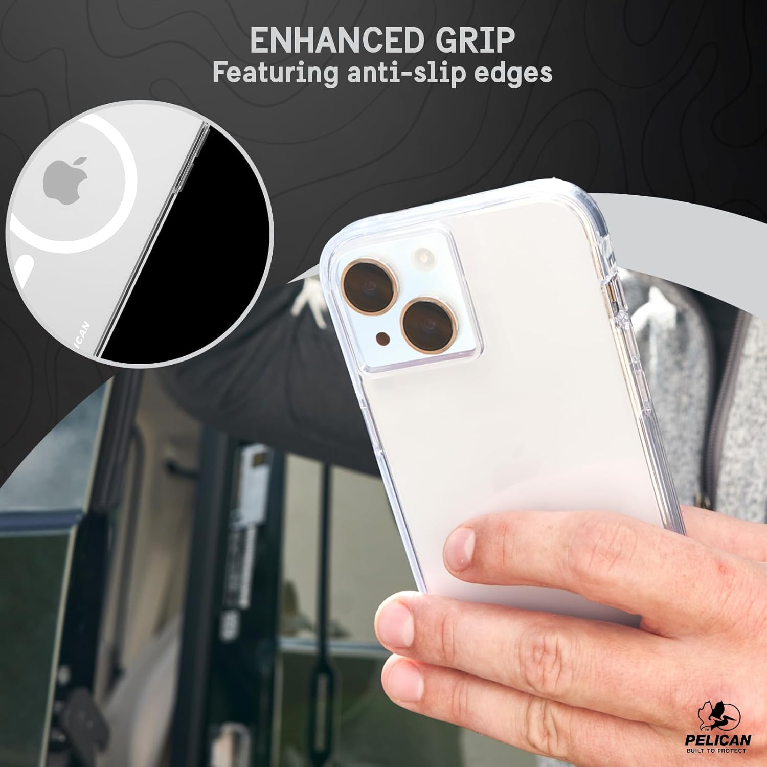 Pelican Ranger Series - Iphone 15 plus Case 6.7' [Wireless Charging Compatible] [Anti-Yellow] Protective Phone Case with Anti-Scratch Tech [12Ft Mil-Grade Drop Protection] 15 plus Cover - Clear - Clear image number 4