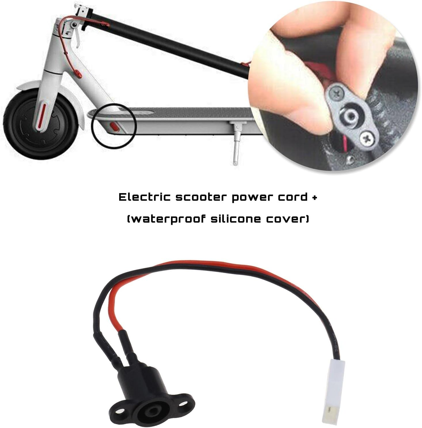 SING F LTD Battery Charger Connector Socket, Silicone Charging Port Compatible with Xiaomi M365 Prevent Deformation and Damage for Electric Scooter Accessory