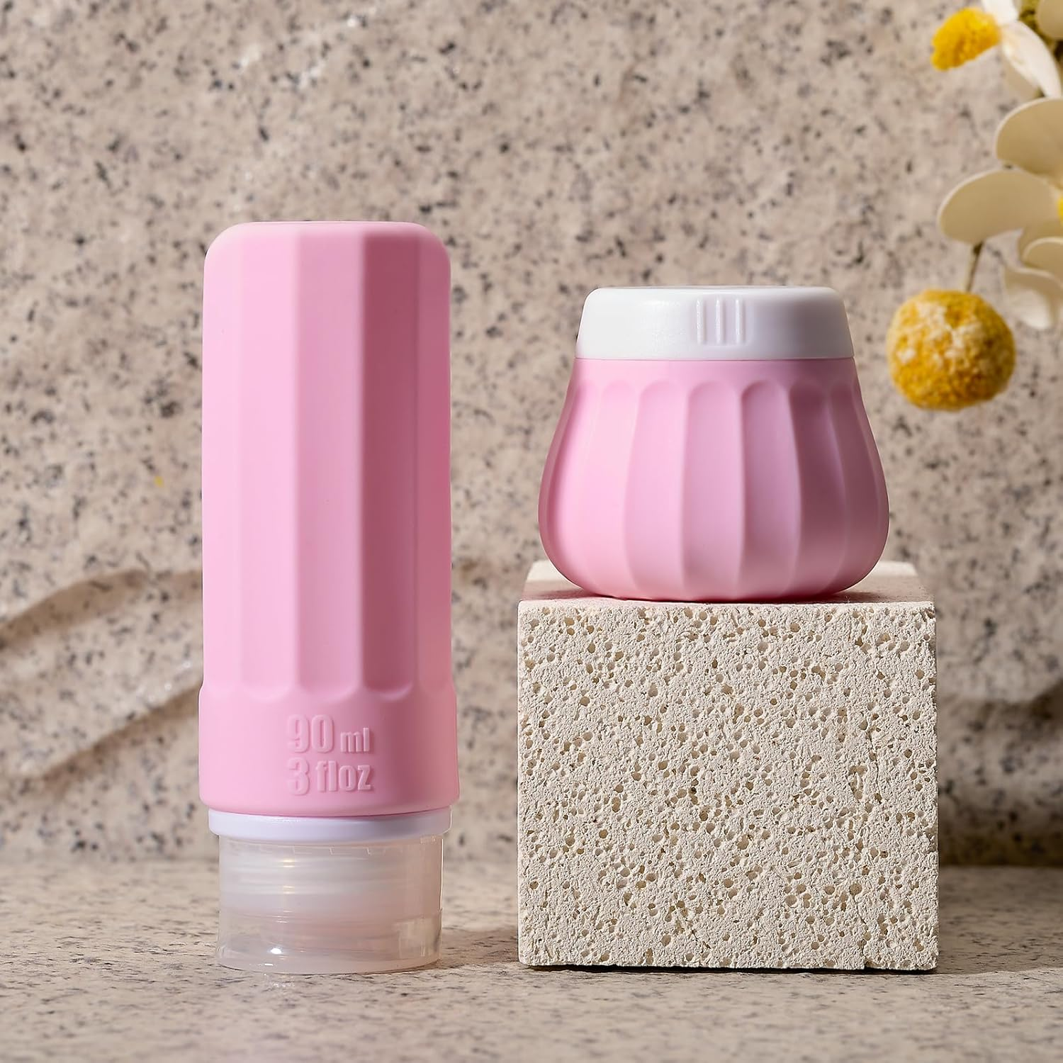 INSFIT Travel Containers for Toiletries, Silicone Cream Jars TSA Approved Travel Size Containers, BPA Free Leak Proof Accessories with Lid for Cosmetic Lotion Face Cream image number 1