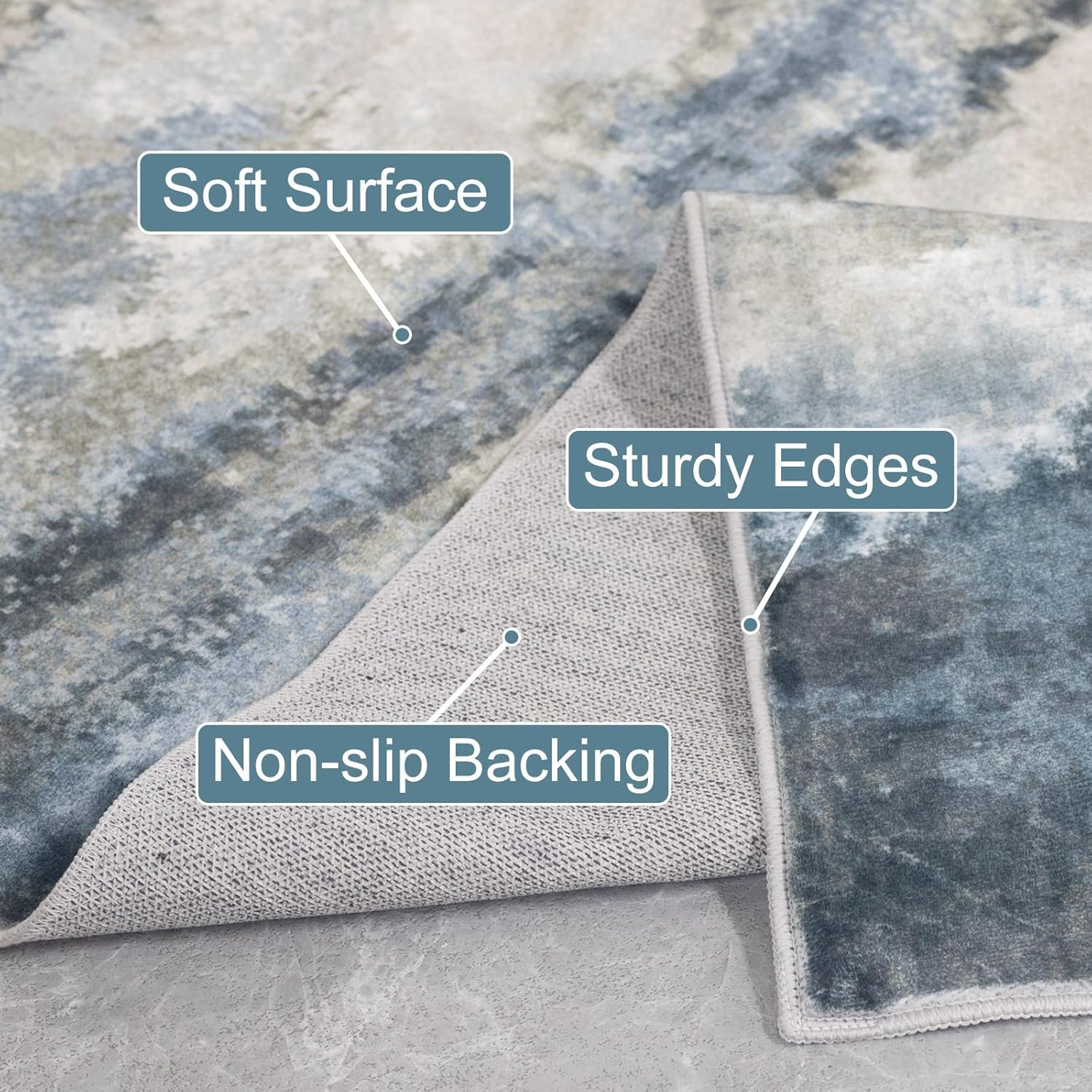 Bouzaak Area Rugs for Living Room Bedroom,Modern Floor Rugs Non-Slip Machine Washable Large Rugs Abstract Design Foldable Carpet for Home Decor (160 X 200Cm) image number 4