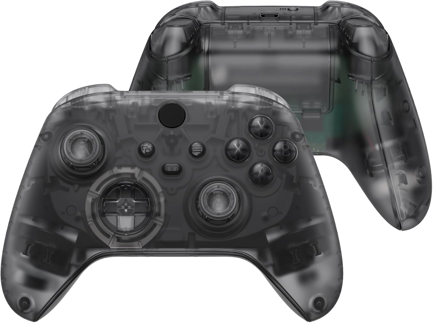 Extremerate Clear Atomic Purple Controller Full Set Housing Shell Case W/Buttons for Xbox Series X/S, Custom Replacement Side Rails Front Back Plate Cover for Xbox Series S & Xbox Series X Controller