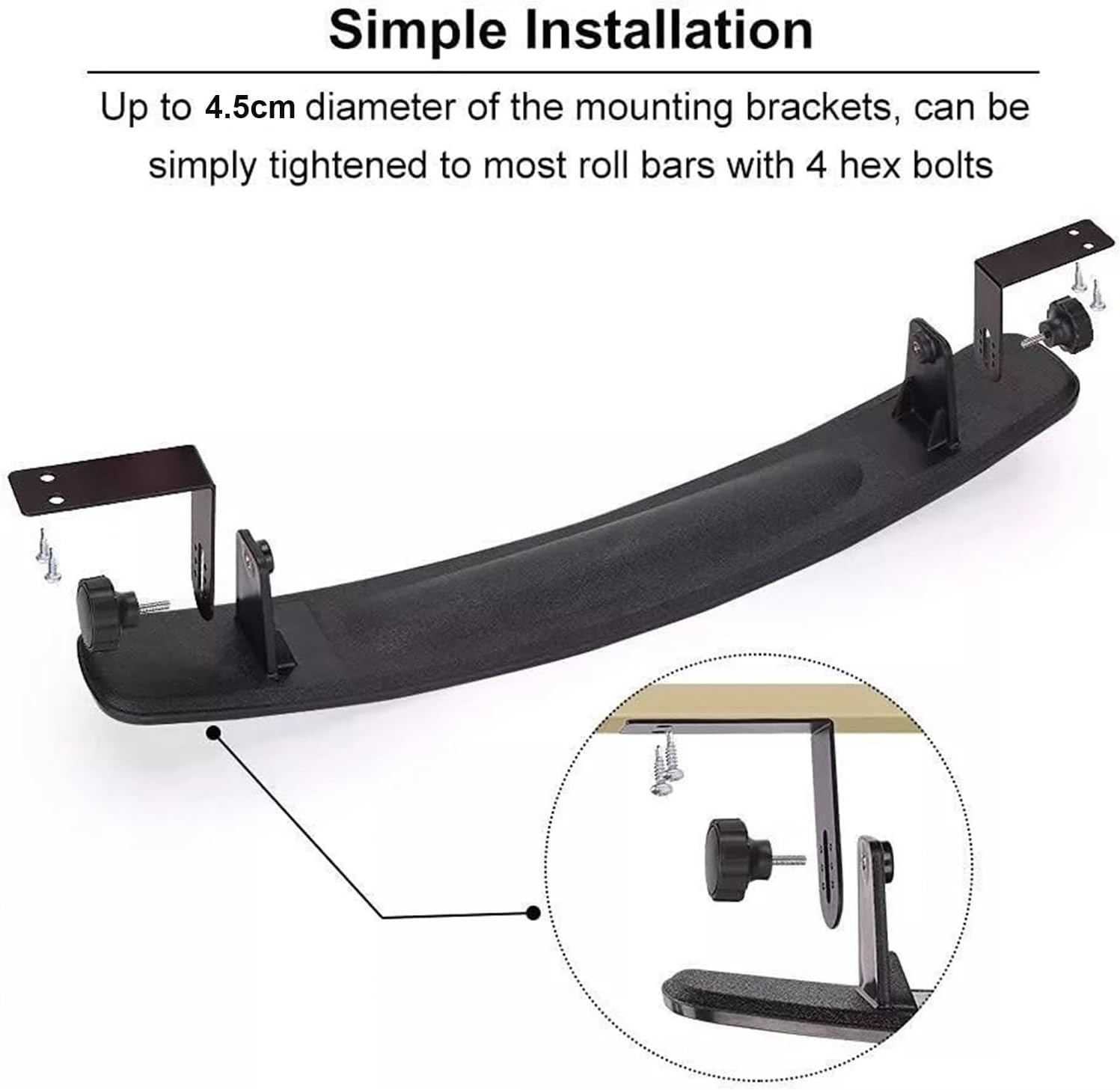 Golf Cart Rear View Mirror, Universal Extra Wide 180 Degree Panoramic Mirror Fit for EZGO Club Car Yamaha image number 4