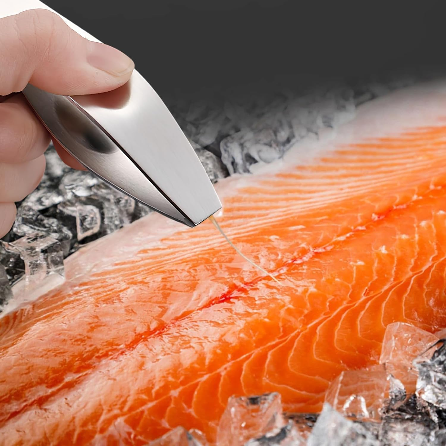 Bone Tongs, Stainless Steel Bone Tweezers, Kitchen Tweezers, Bone Tweezers, Specially for Removing Duck Feathers, Chicken Feathers, Pig Hair, Tweezers for Cooking, Seafood, Poultry image number 3