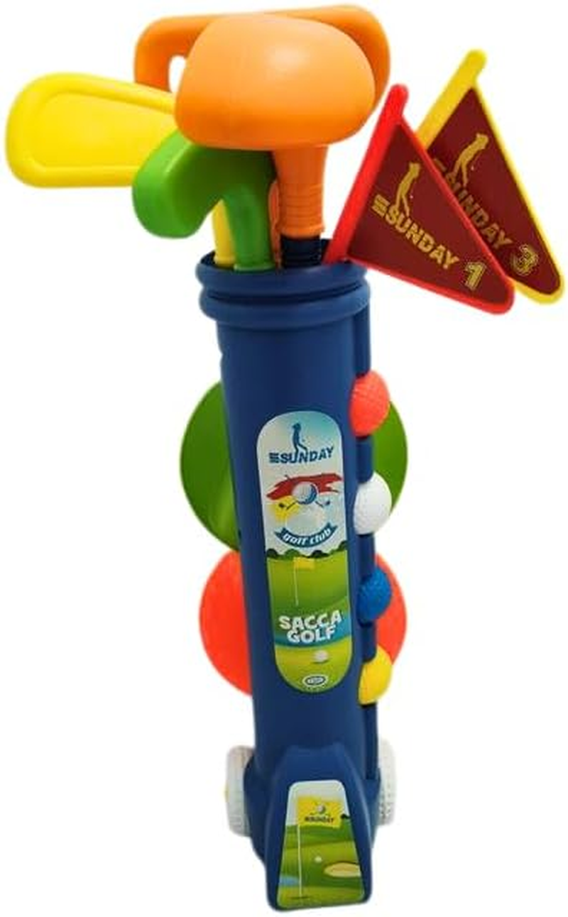 ODS - Sunday 47022 Kids Bag with Handle and Wheels, Complete Golf Set with 3 Clubs, 4 Balls, 2 Holes and 2 Bunting, Educational Game for Indoor and Outdoor image number 3