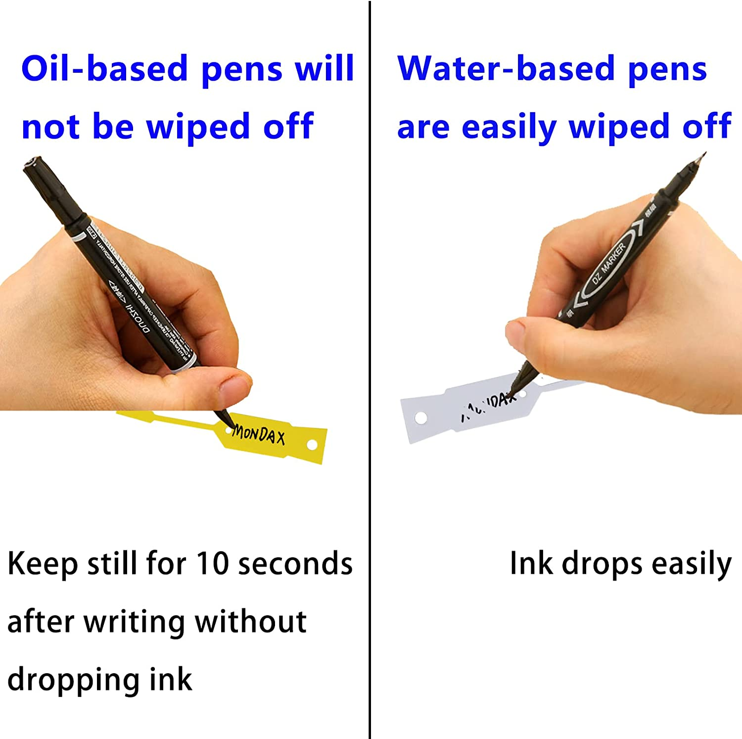 Mondax 2000 Piece Yellow Key Tag Self-Locking Arrow Key Tag Self-Locking ID Key Tag with 5 Black Pens for Key Ring Tag for Office Auto Shop Supplies, 4 1/2" X 3/4"