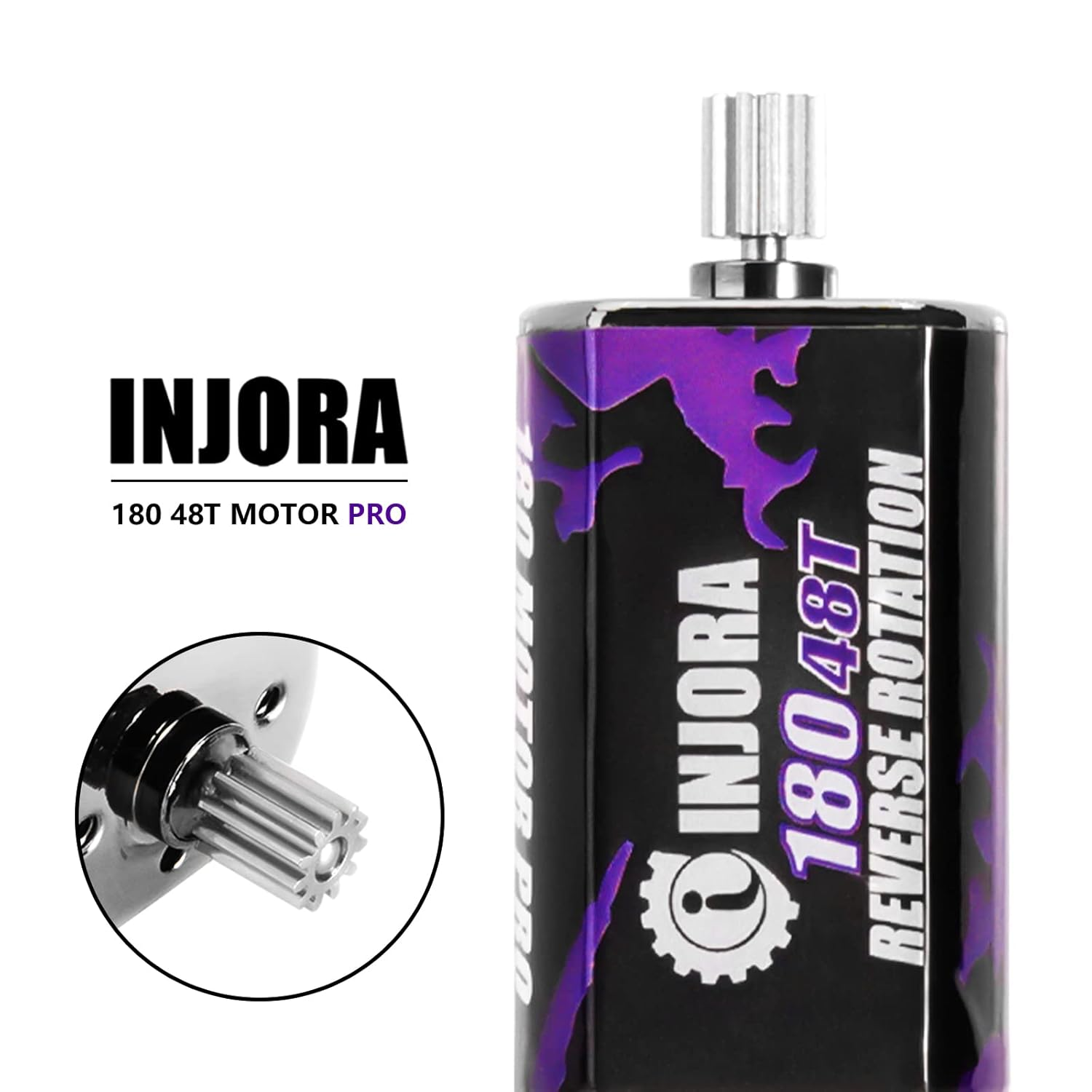 INJORA 180 PRO Brushed 48T Motor with Stainless Steel Pinion for TRX4M 1/18 RC Crawler Car Upgrade image number 3