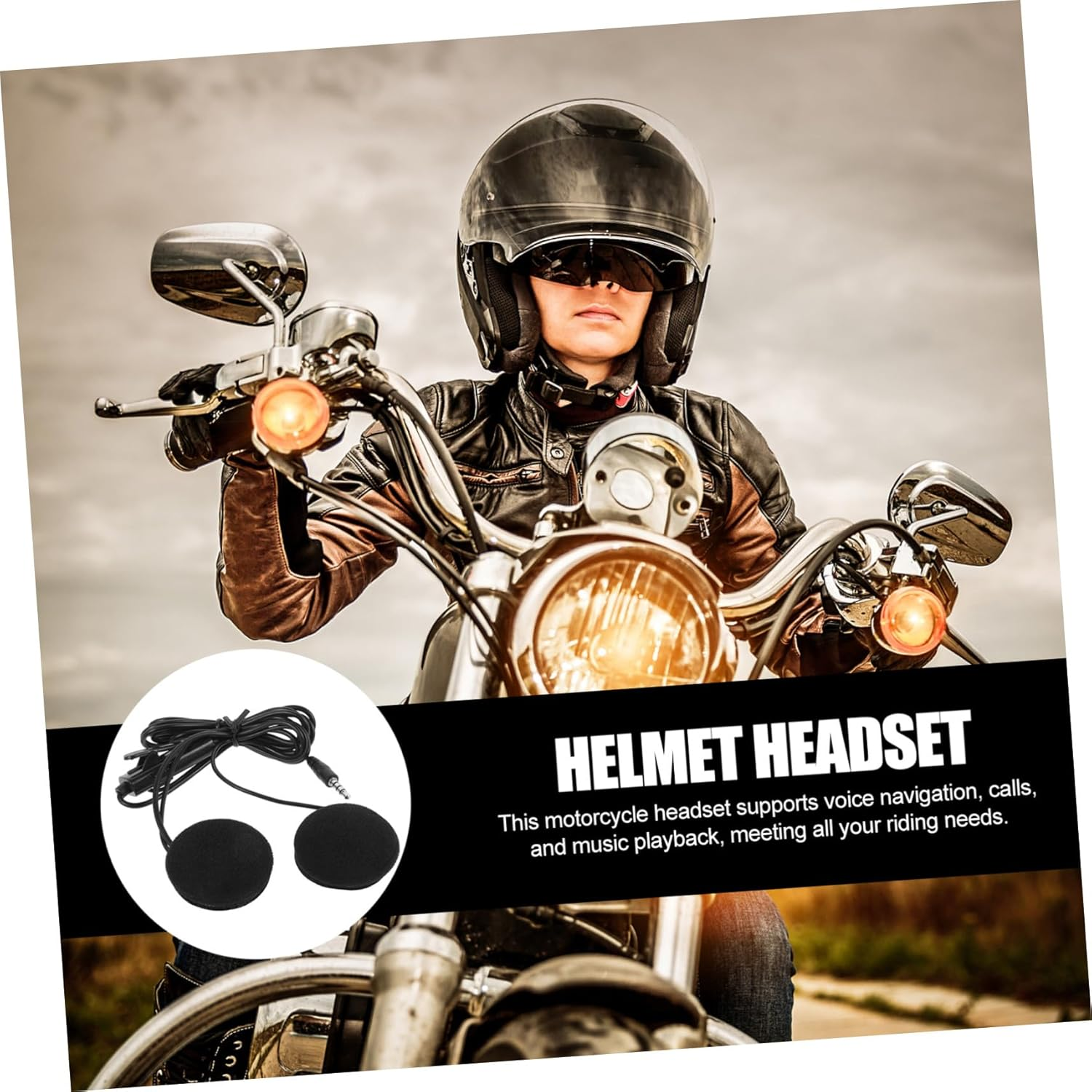 ABOOFAN Motorcycle Helmet Headset with Microphone 4-Core Wired Earphones for Riders Gps Navigation Communication Outdoor Riding Accessory image number 3