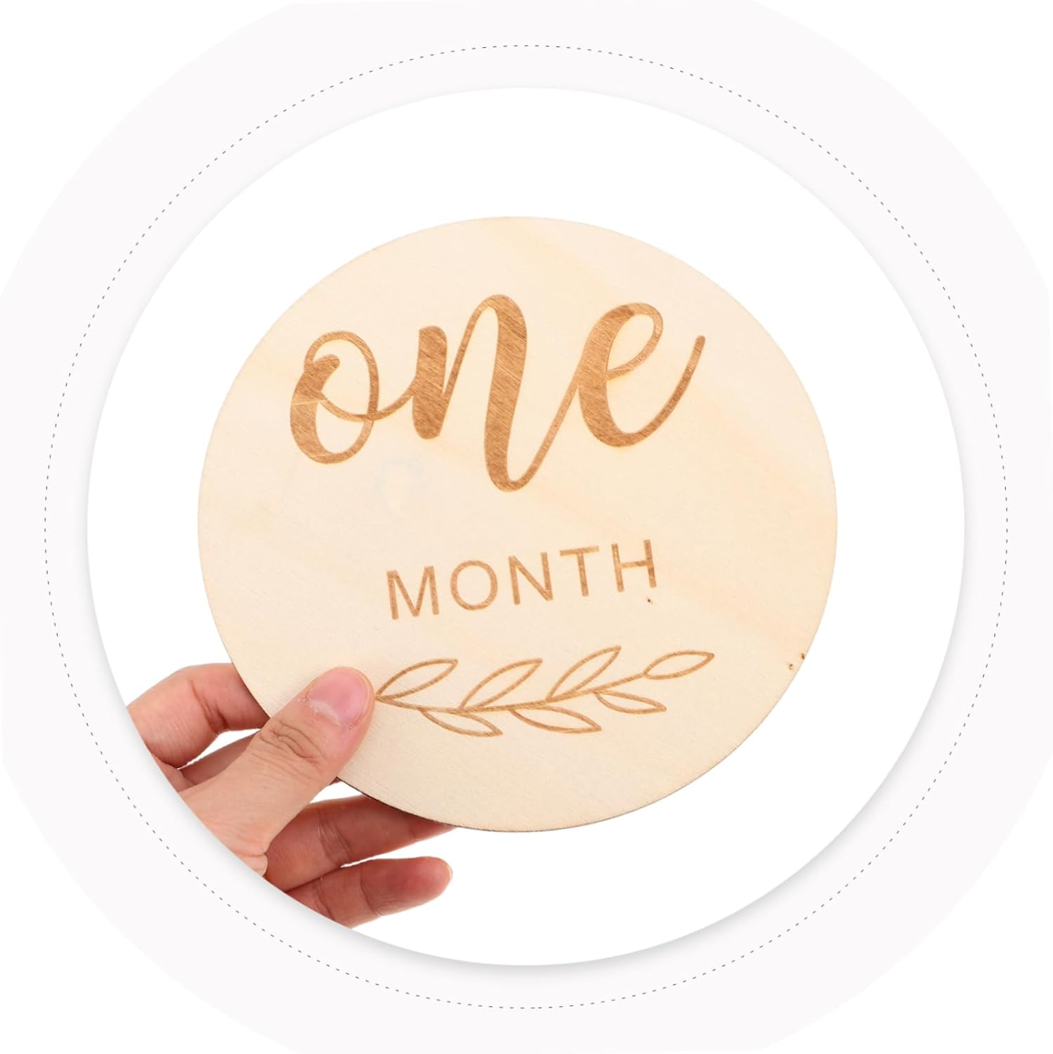 12Pcs Monthly Milestone Wooden Discs Double Sided Engraved Growth Cards Newborn Photoshoot Props for Pregnancy Journey Growth Documentation