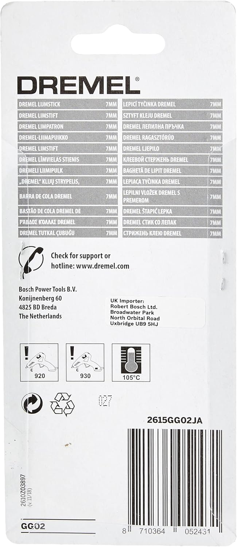 Dremel 7Mm Multipurpose Glue Sticks Low Temp (12 Pack)