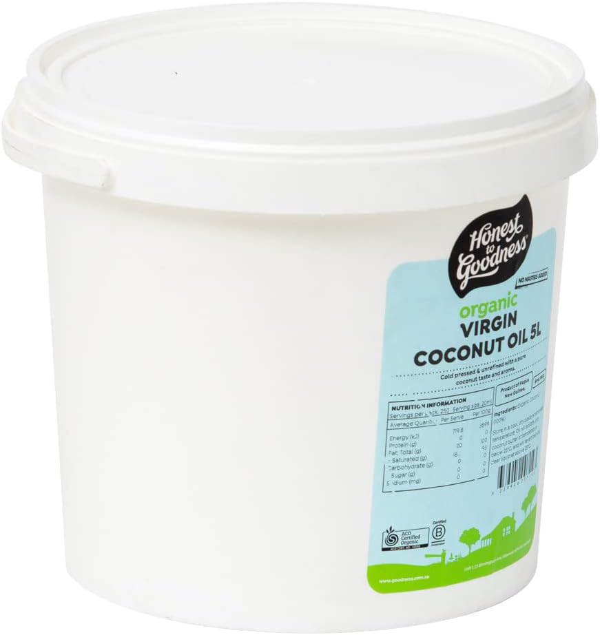 Honest to Goodness Organic Coconut Oil Virgin, 5 L - Pure Organic Coconut Coconut Flesh That Has Been Cold-Pressed to Create a Raw, Full-Flavoured Oil. image number 2