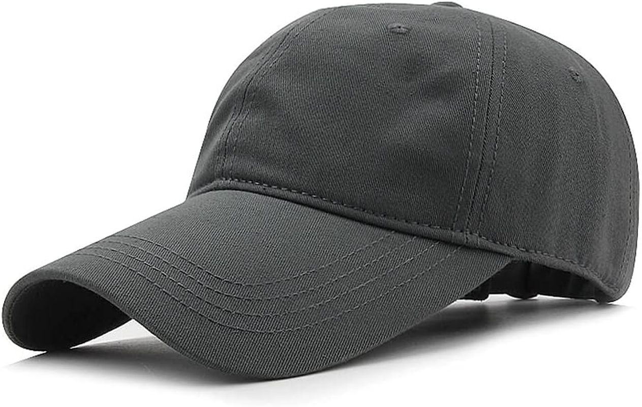 Yizhichu1990 3.5" Long Bill Oversize Baseball-Cap Men Women Plain Twill Cotton Polo Dad Hat image number 3