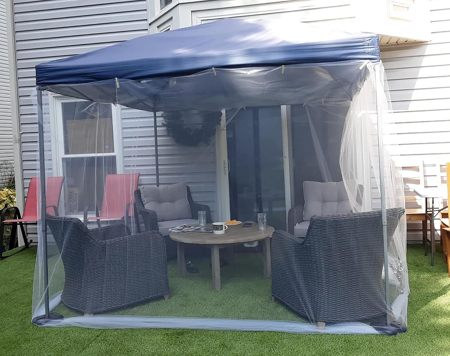 Fasmov 8.2 X 16.4 Feet Bug Insect Barrier Bird Net Barrier Hunting Blind Garden Netting Planter Mesh for Protect Plants Flowers Fruits Trees image number 6