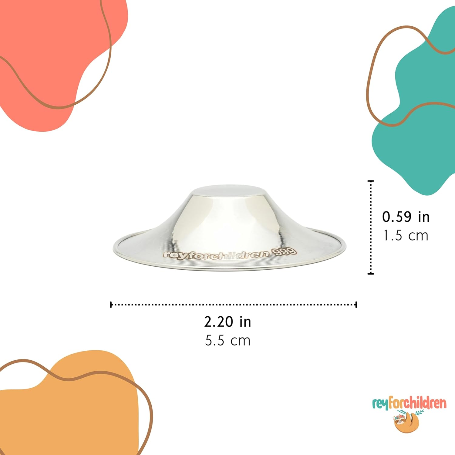 RFC Silver Nursing Cups - 999 Silver Nursing Pad - Nipple Shields Kit for Nursing Newborn - Breastfeeding Essentials - Nipple Cover Breastfeeding - with Silicone Ring & Cleaning Scotch & Carrying Case (Shiny 999 Silver Nursing Cup (XL)) image number 1