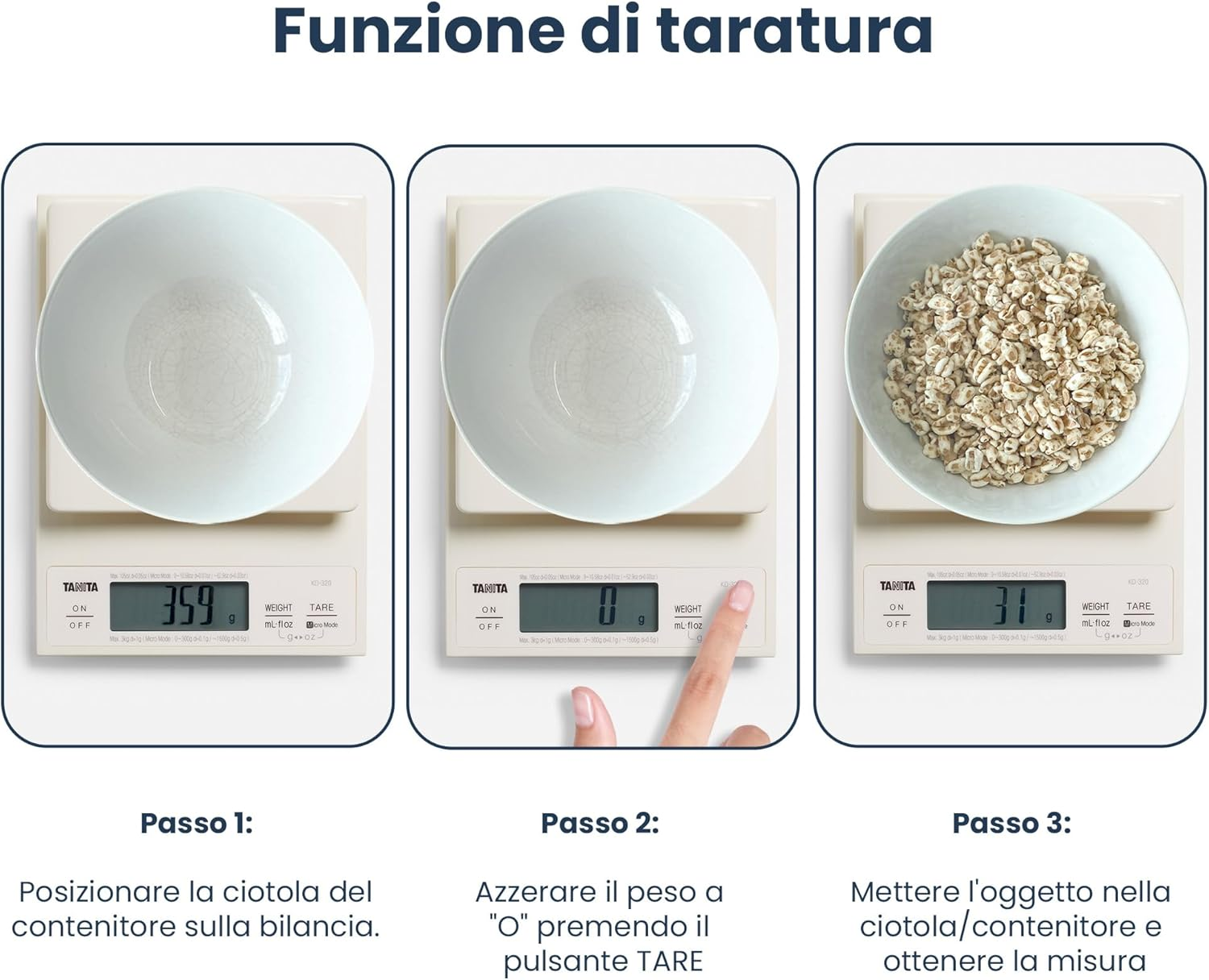 Tanita KD-320 Digital Kitchen Scale 3Kg-Cream image number 3