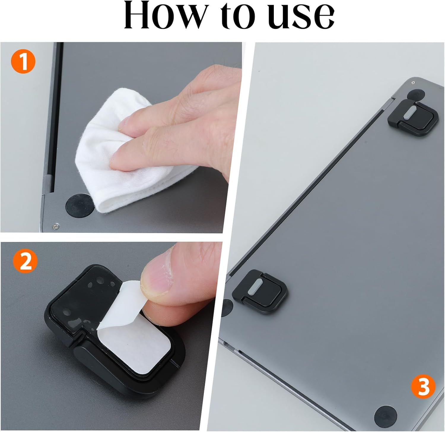 2PCS Keyboard Stands, Portable Laptop Stand, Self-Adhesive Mini Laptop Stand, Invisible Computer Keyboard Stand for Desk, Laptop Stand for Macbook, Dell, HP and Other 10-18 Inches Laptop, Black image number 5