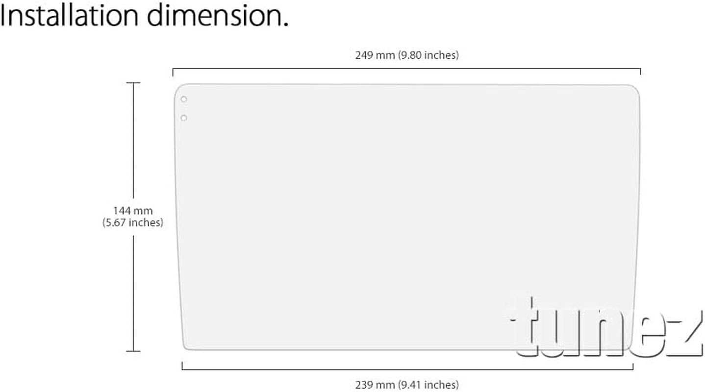 TUNEZ&reg; Tempered Glass Screen Protector Compatible with Universal Car Audio Head Unit Radio Player Clear Protection (10-Inch Head Unit) image number 2