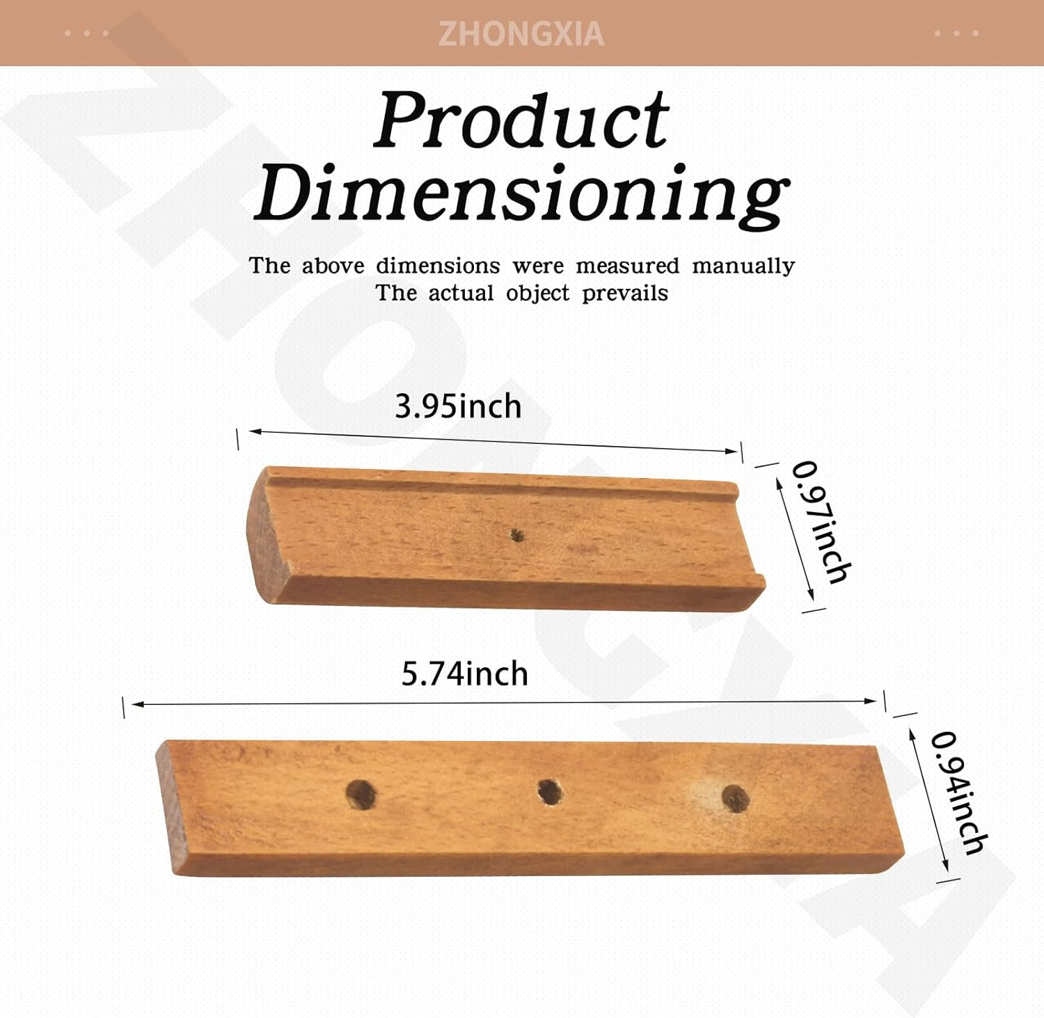 2 Pack Cherry Wood Replacement Handle Compatible with We-Ber Charcoal Grill, Fits 22.5" and 18.5" One Touch Grills and Many Similar Grills and Smokers image number 3