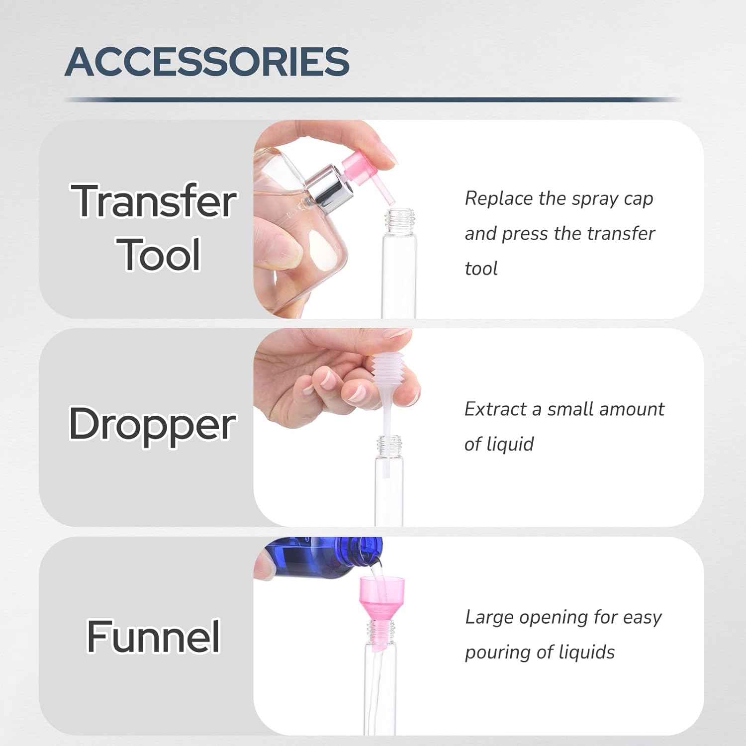 Fusupak 8Ml Perfume Atomizer, Travel Cologne Spray Bottle, Refillable Portable Sprayer (Black, Blue, Silver) image number 2