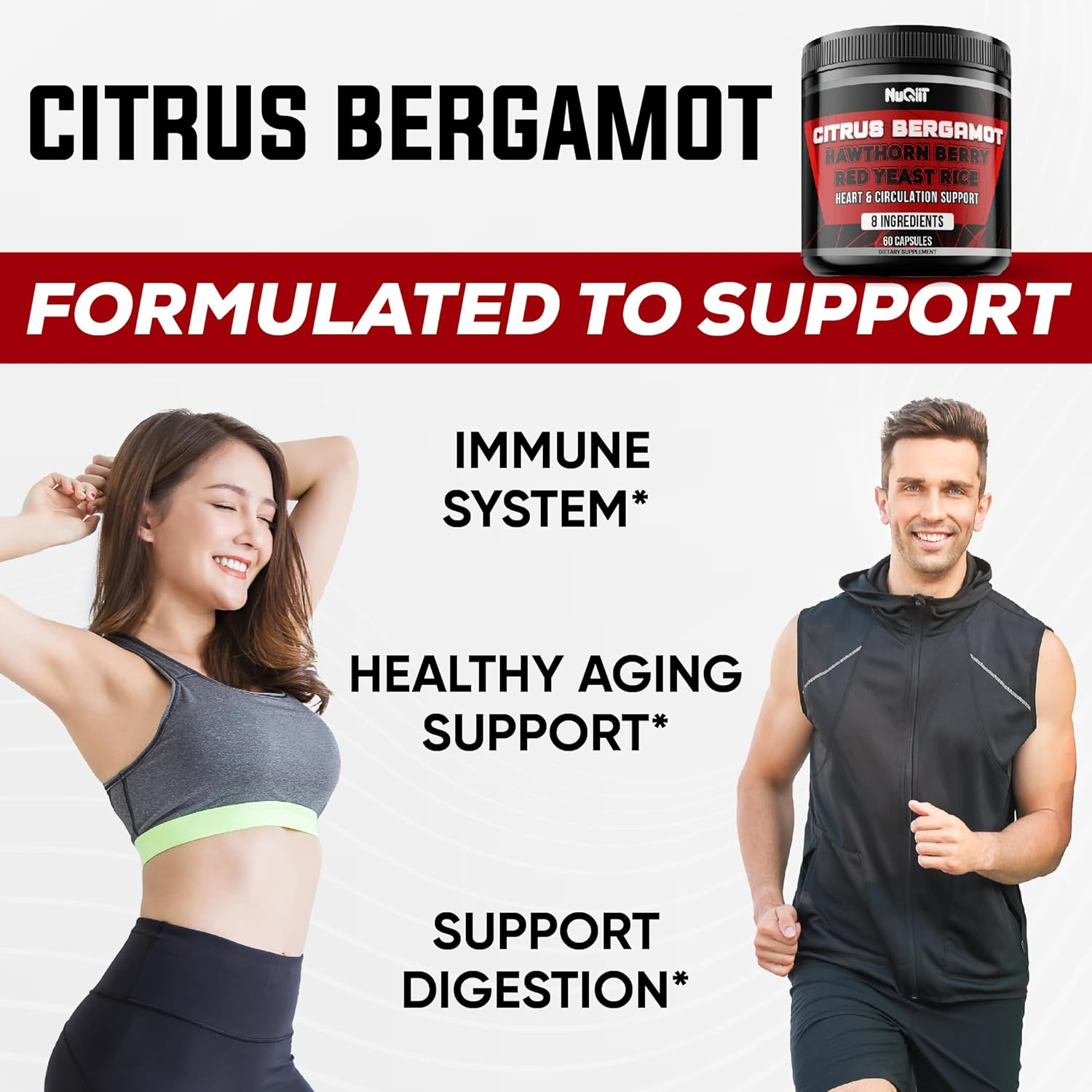 Citrus Bergamot 500Mg Extract with Red Yeast Rice as Black Chokeberry, Hawthorn & More - 60 Capsules image number 3
