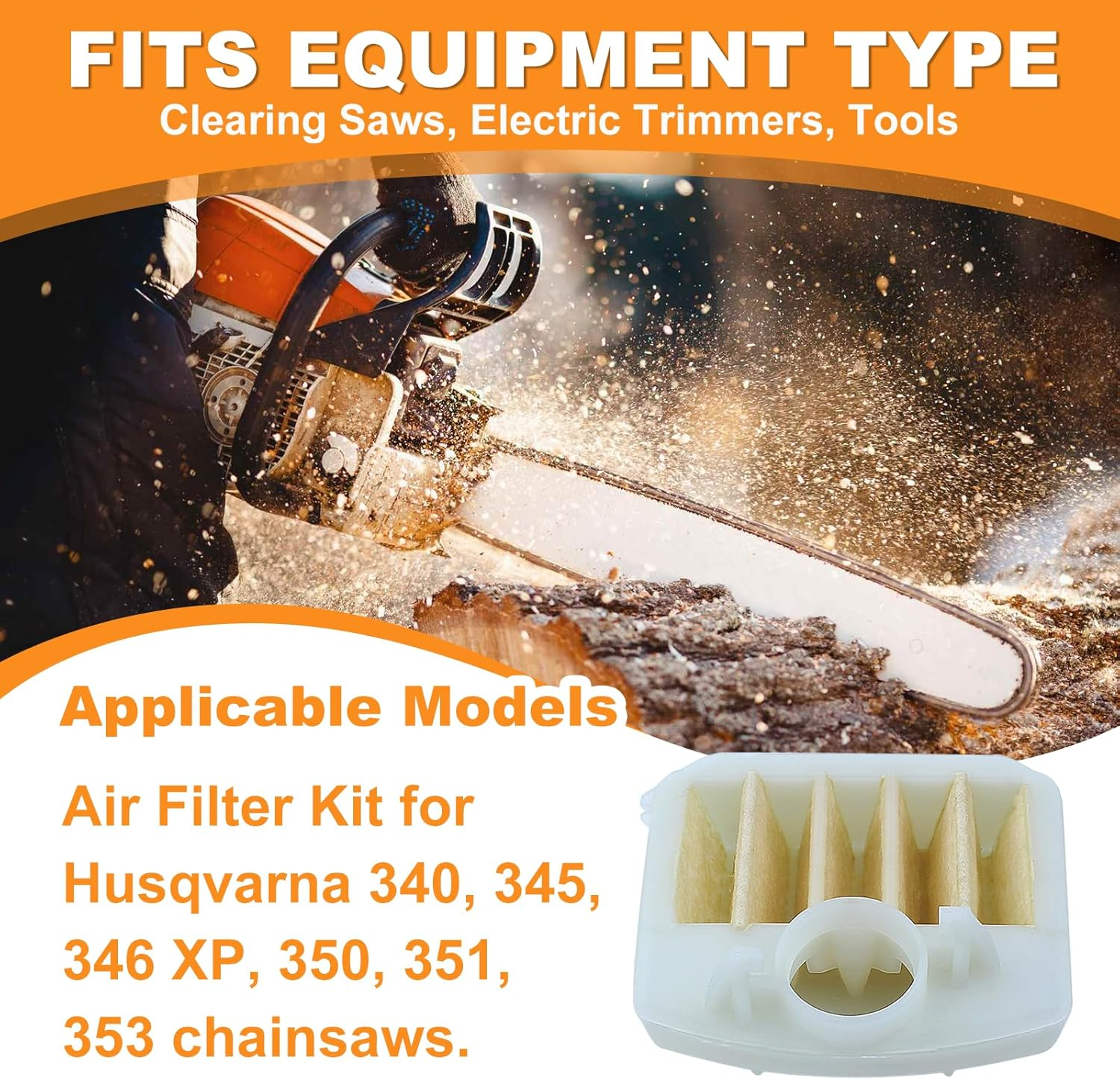 Haishine Air Filter Bar Nuts Fuel Filter Spark Plug for Husqvarna 340 345 346 XP 350 351 353 Chainsaw [#537024003] image number 4