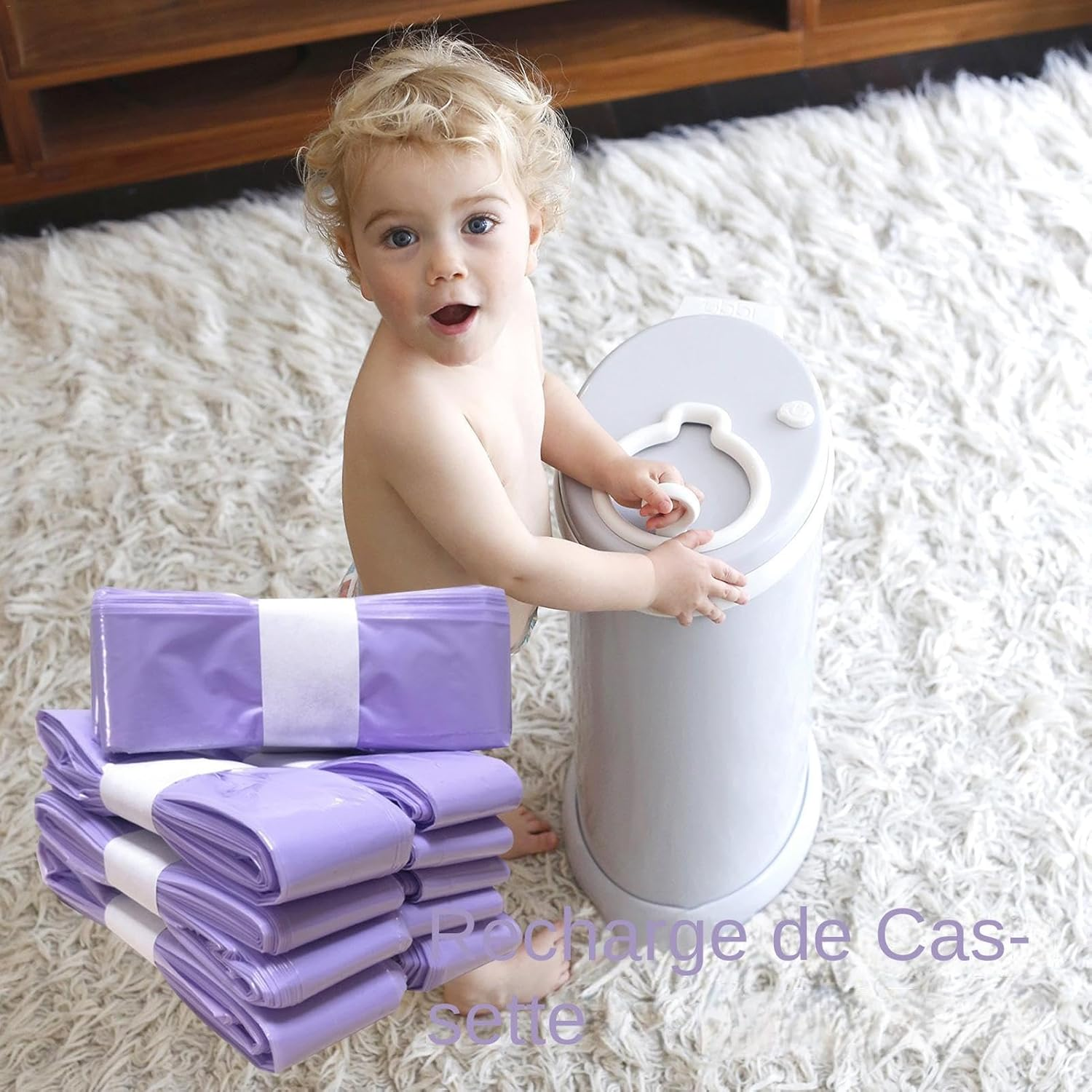 Vriusi Diaper Bucket Refill Bags, Diaper Bin Liners, Odor Control, 10 Packs Nappy Bin Refill Bags, Cat Litter Refill Garbage Bags image number 5