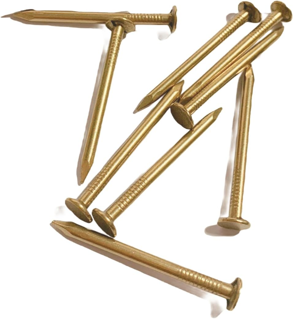 Brass Nails - Pure Brass Fastening Nails. Commonly Used in High-End Places like Villas, Wooden Boards, Temples (50Mm9Pcs) image number 6