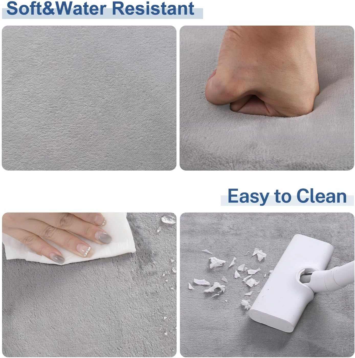 Thick Baby Play Mat for Floor, 130 X 130Cm Playpen Mat,Tummy Time Foam Mat,Ultra Soft Support & Plush Feel,Easy Care with Non-Slip Cushioned for Infant,Kids and Toddler Crawling,Grey image number 5