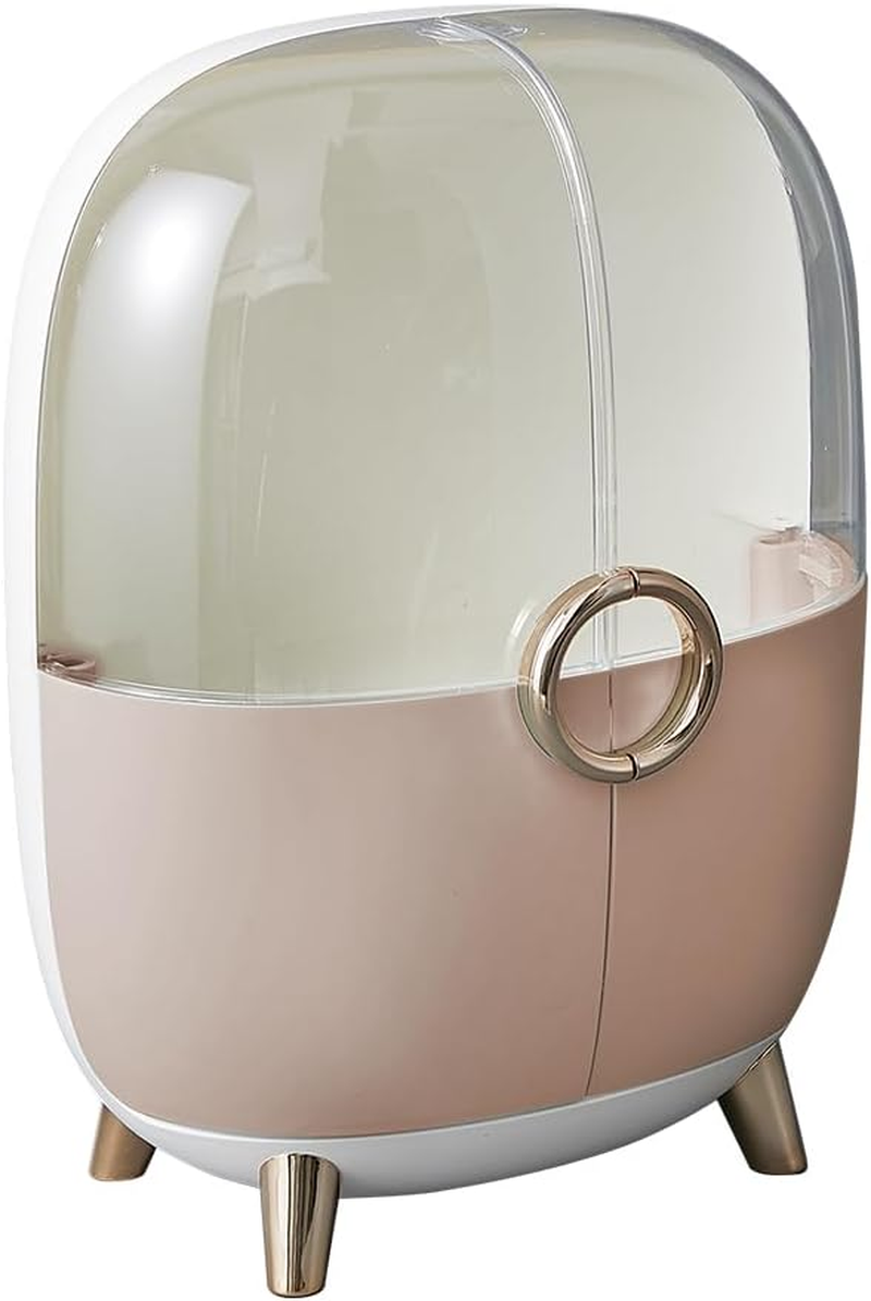 Furb Makeup Organisers - Waterproof Storage Box with LED Mirror, Dustproof Cosmetic Vanity Cases with 2 Drawers, Multi-Function Desk Cosmetics Display Storage Box (Green)