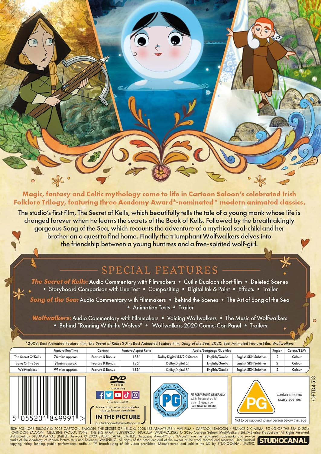 CARTOON SALOON'S IRISH FOLKLORE TRILOGY [3 Discs]