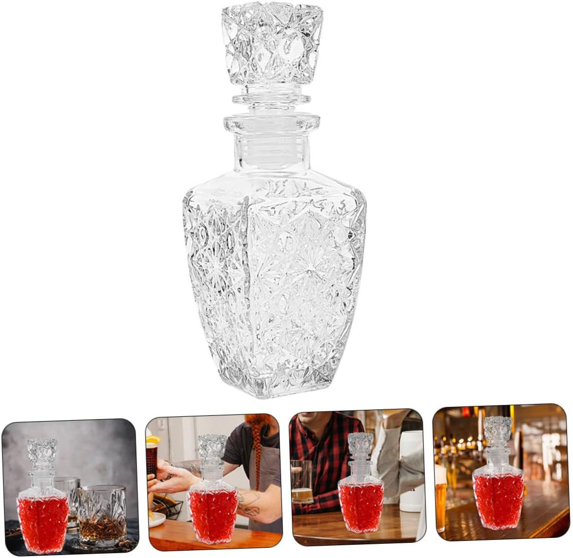 TIDTALEO 2Pcs Glass Wine Bottle Thicken Wine Glass Bottle Packaging for Party Banquet Creative Design