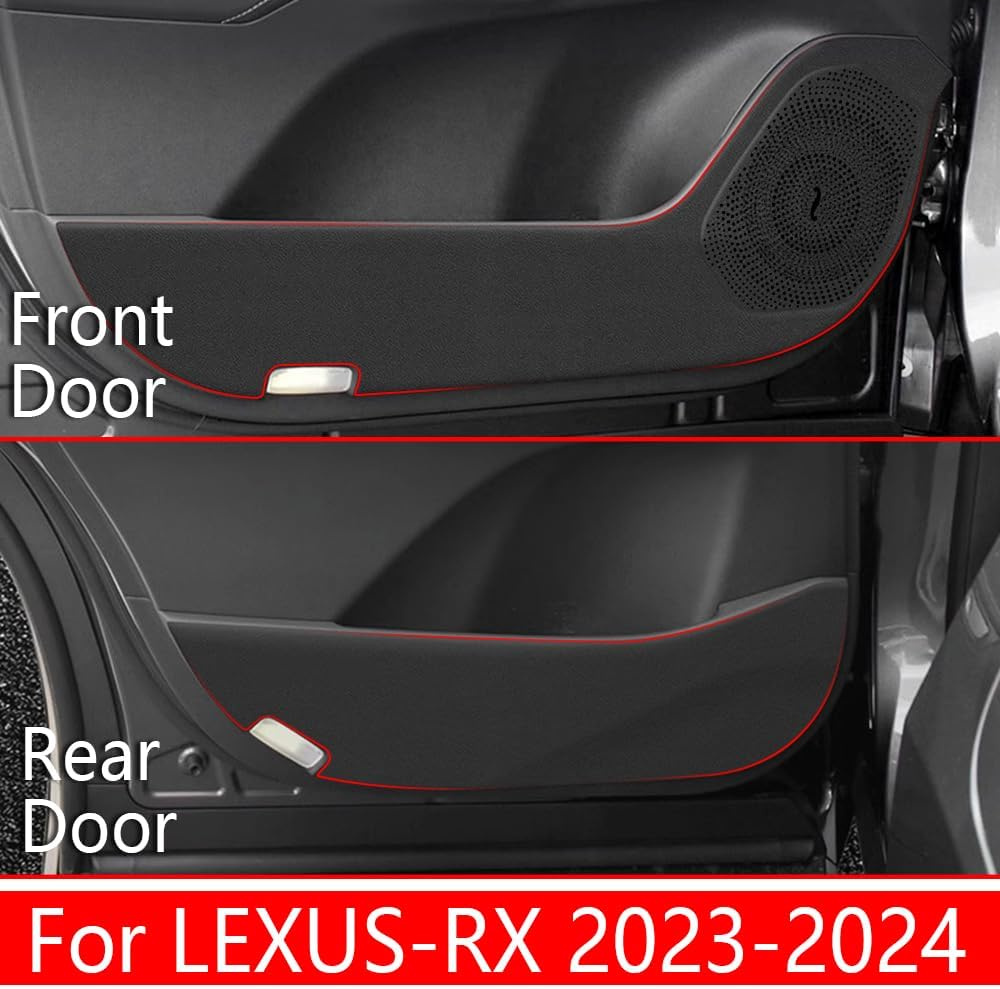 LUNQIN Car Door anti Kick Pad for 2023 2024 Lexus RX 350 350H 500H Accessories Protector Mat Dirty Collision Stickers Inner Decorative image number 5
