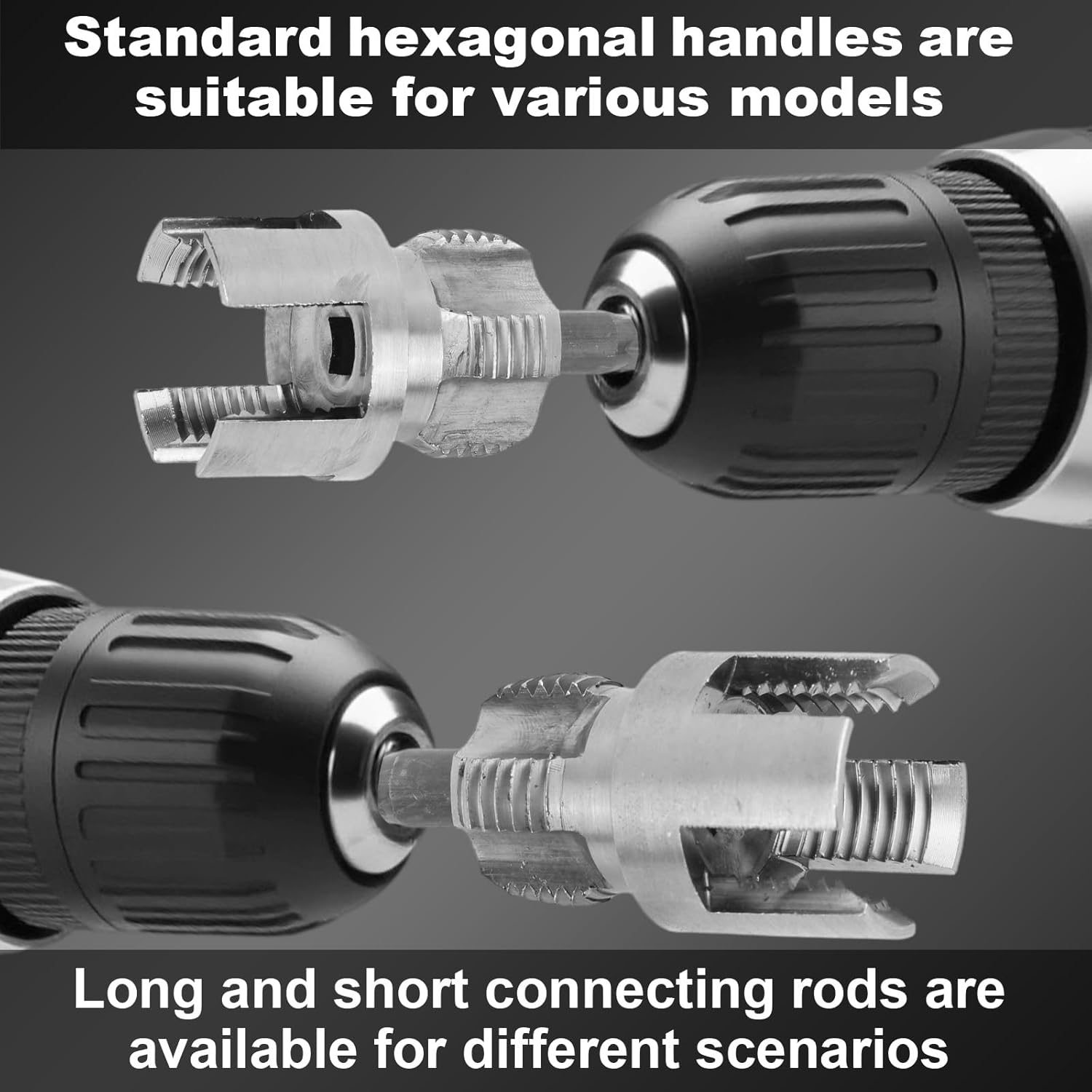 2Pcs Pipe Threading Tool, Dual-Function Integrated Internal & External Pipe Threading Tool Compatible with 1/2'' & 3/4'' Threader Kit for Home Repair image number 5