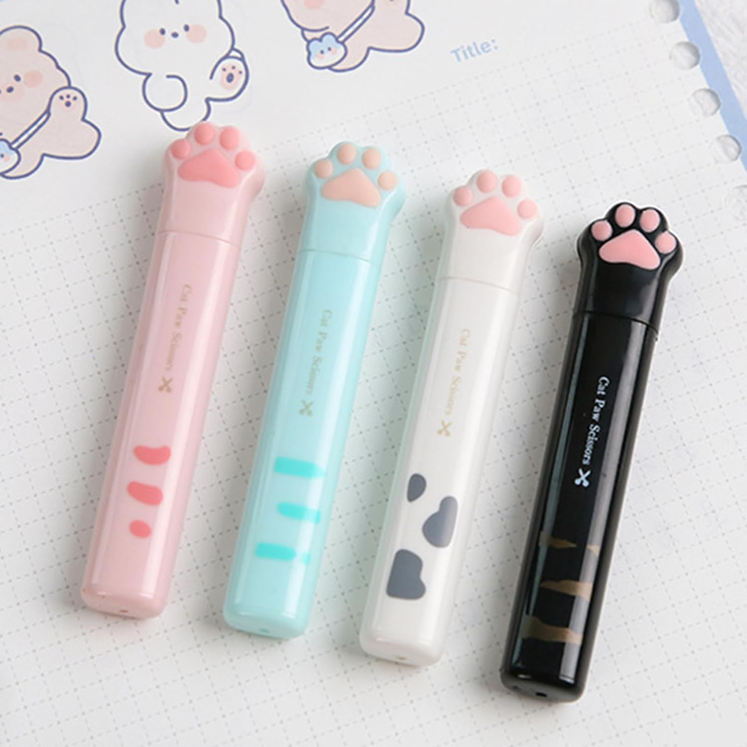 Pink Kawaii Cat Paw Scissors, Mini Portable Cute Stationery Scissors Stainless Steel Multifunctional Office Novelty Folding Art for Home School Office, Teacher Student Kids, Students image number 6