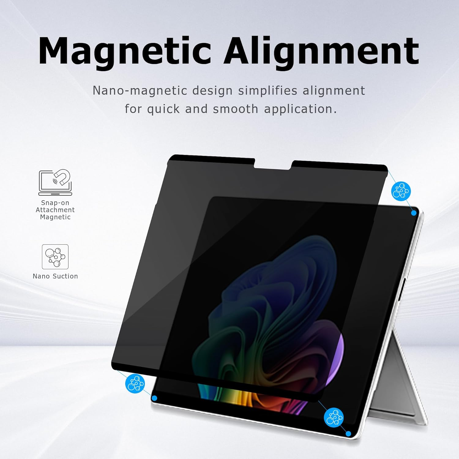 Adeway Privacy Screen Protector for Surface Laptop Studio 2/1 14.4 Inch, Magnetic Nano, Anti-Spy, Removable, Blue Light & UV Blocking, Anti-Glare image number 5