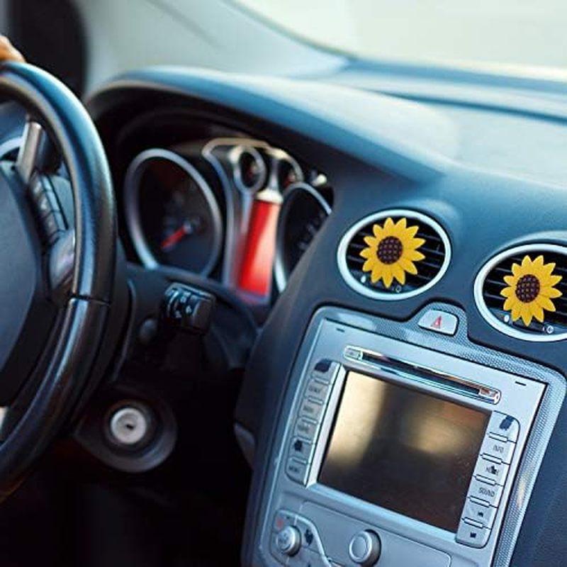 6 Pieces Car Air Freshener Sunflower Car Accessories Sunflower Air Vent Clips Cute Car Air Freshener Sunflowers Gift Decorations Girasoles Car Clip Interior Air Vent Decorations image number 2