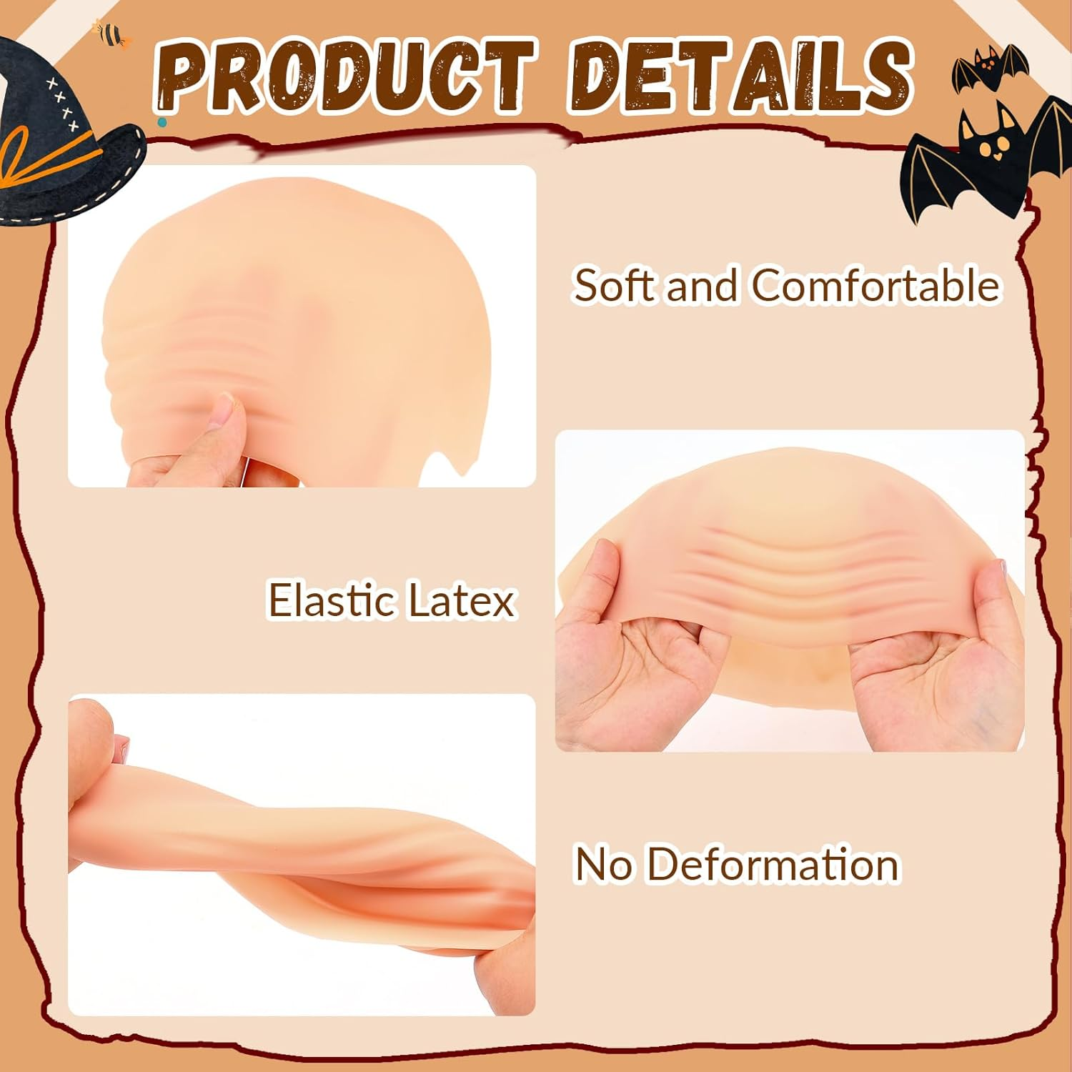 JOLYEAK 2 Pcs Bald Caps Latex Bald Cap with Nylon Wig Caps Makeup Costume Accessories Adult Cosplay Party Supplies image number 2