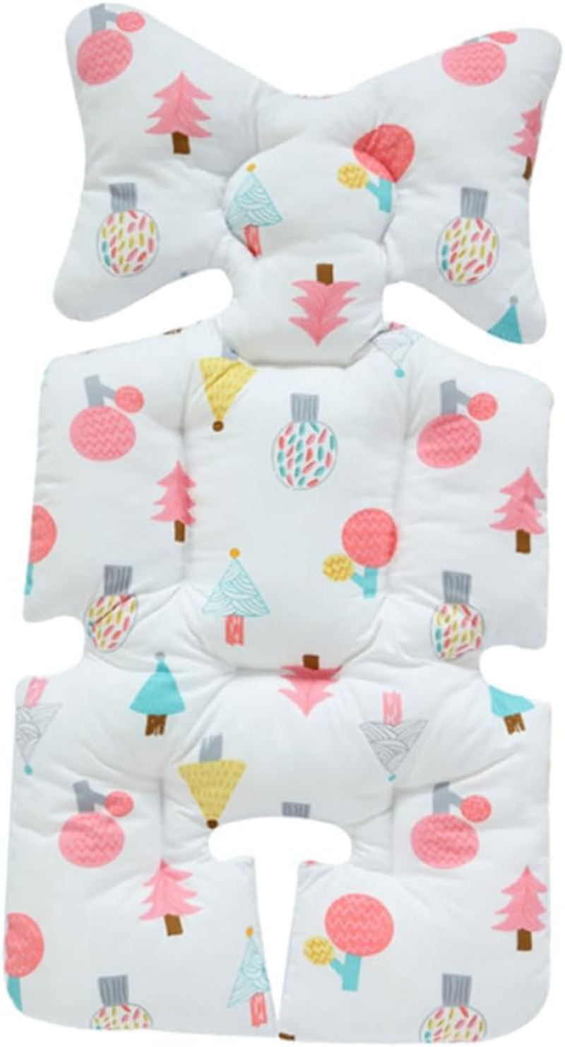 Breathable Stroller Cart Mat Cushion with Head and Body Support Thickened Seat Pad for Pushchair and Dining Chair Soft Cotton Protector for Travel and Outdoor Use image number 3