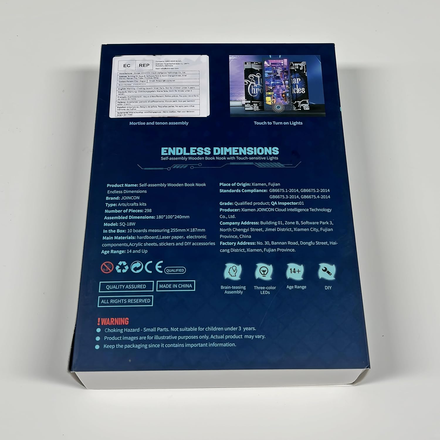 3D Wood Puzzle Book Nook Kit, Futuristic Miniature Bookshelf Insert with LED Lights, DIY Cyberpunk Bookend D&eacute;cor for Display, Unique Craft for Adults and Teens (Endless Dimensions) image number 3