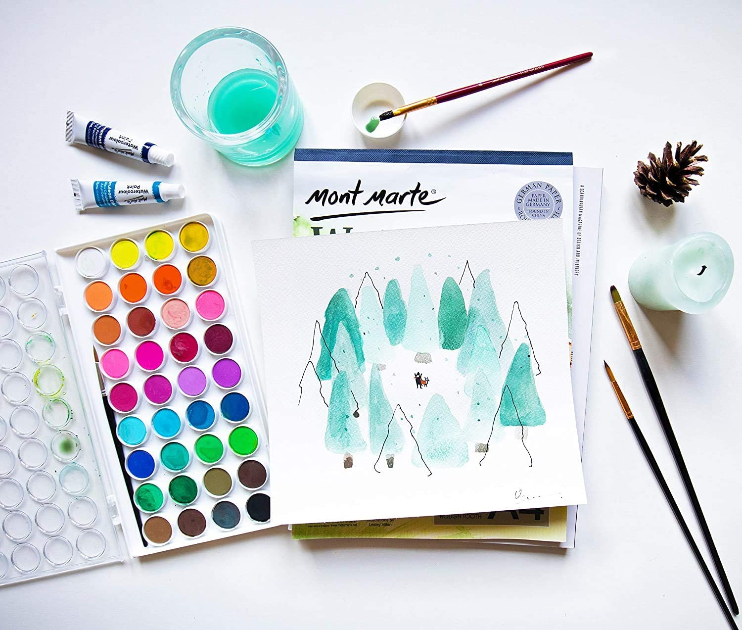 Mont Marte Watercolour Cake Paint 37-Pieces Set image number 5