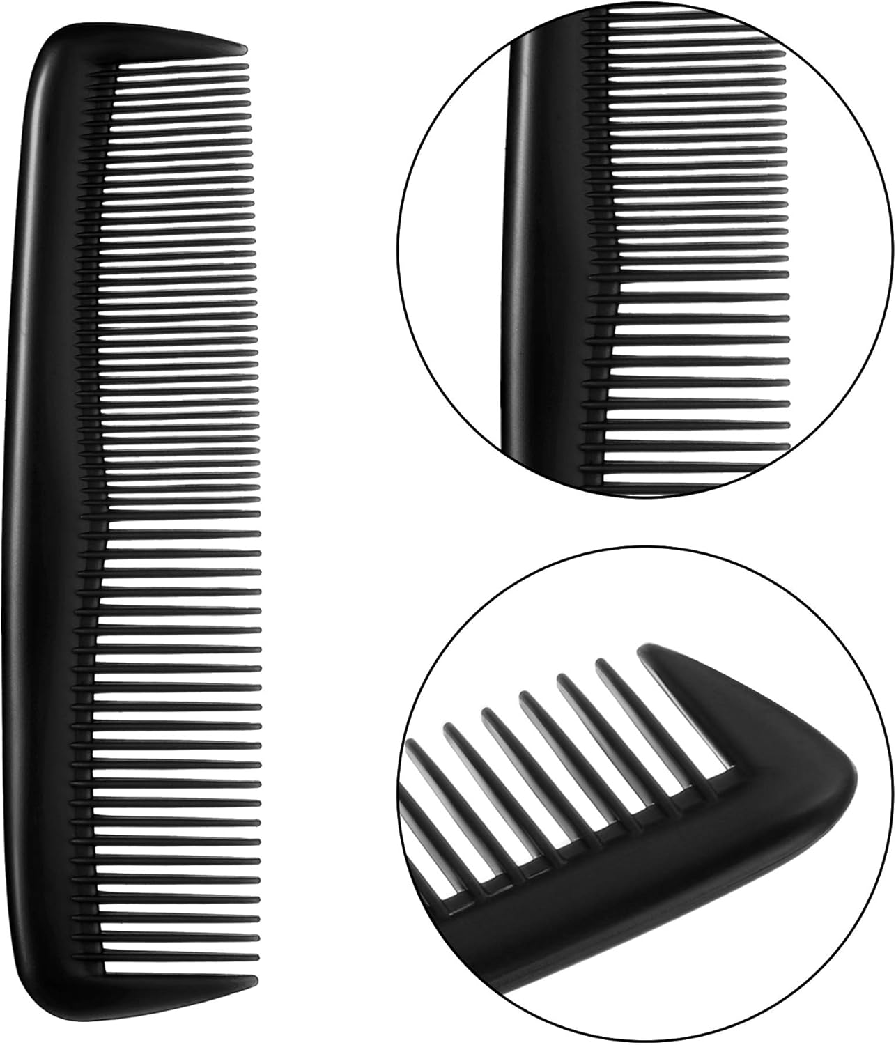 Colorful Hair Combs Set, Hair Combs Set, Hair Combs for Women and Men, Colorful Coarse, Fine Dressing Comb (12 Pieces, Black) - Black image number 3