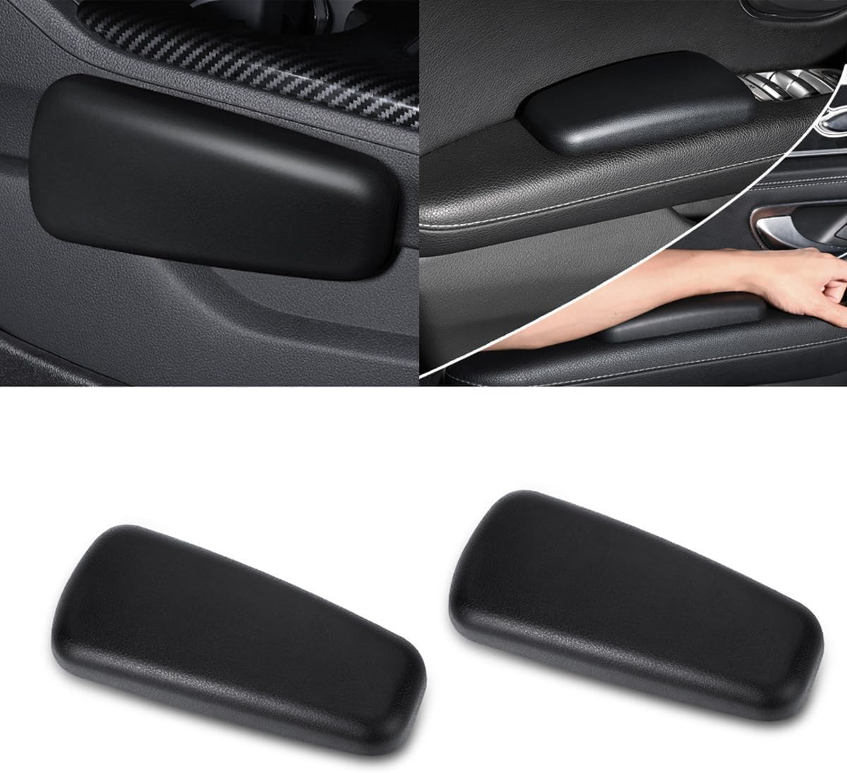 2PCS Car Armrest Pads,Car Knee Cushion,Soft Leather Elbow Rest Cushions for Comfortable Support, Universal Fit for Cars, Suvs, and Trucks (Black) image number 4