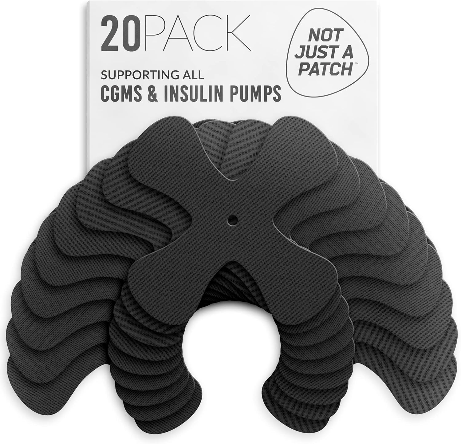 Not Just a Patch X-Patch CGM Sensor Patches (20 Pack) - Water Resistant Omnipod 5 Adhesive Patches - Durable for Active Lifestyle for 10-14 Days - Compatible with Dexcom G6, Libre 2 in Beige